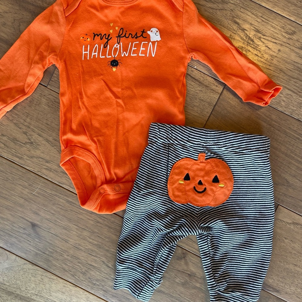 Orange Halloween Baby Costume Set